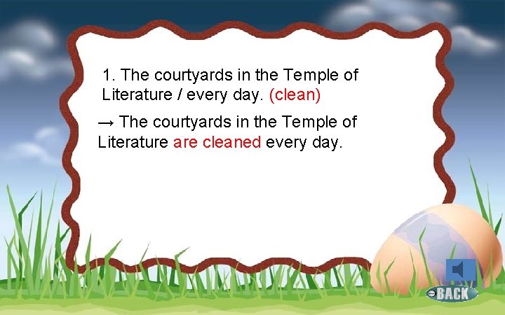 1. The courtyards in the Temple of Literature / every day. (clean) → The