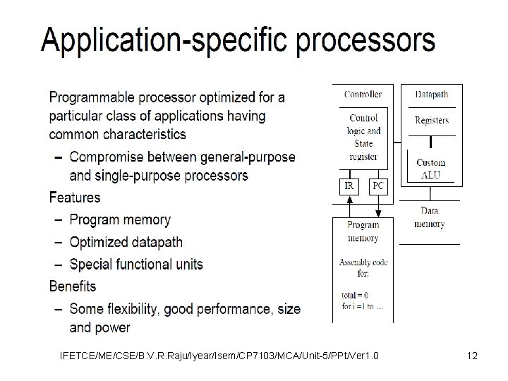 IFETCE/ME/CSE/B. V. R. Raju/Iyear/Isem/CP 7103/MCA/Unit-5/PPt/Ver 1. 0 12 