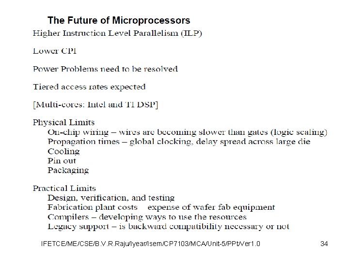 IFETCE/ME/CSE/B. V. R. Raju/Iyear/Isem/CP 7103/MCA/Unit-5/PPt/Ver 1. 0 34 