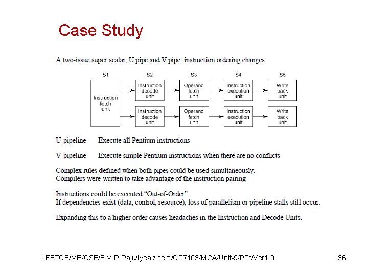Case Study IFETCE/ME/CSE/B. V. R. Raju/Iyear/Isem/CP 7103/MCA/Unit-5/PPt/Ver 1. 0 36 