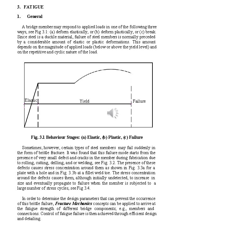 3. FATIGUE 1. General A bridge member may respond to applied loads in one