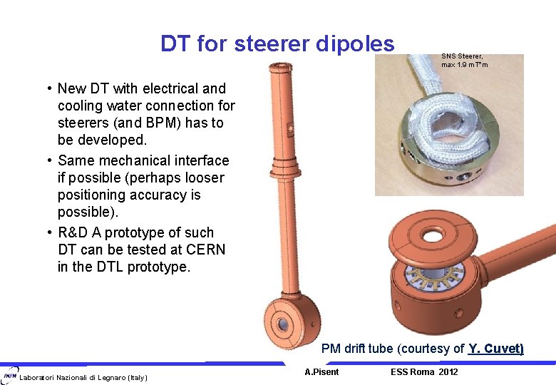 DT for steerer dipoles SNS Steerer, max 1. 9 m. T*m • New DT