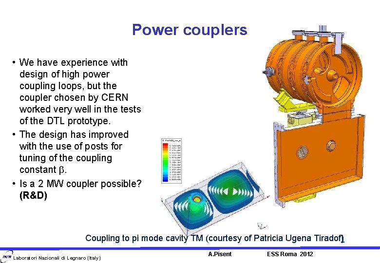 Power couplers • We have experience with design of high power coupling loops, but