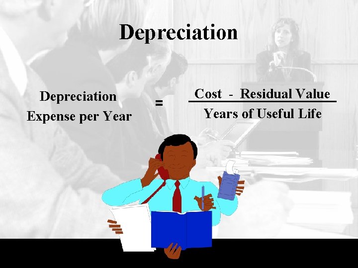 Depreciation Expense per Year = Cost - Residual Value Years of Useful Life 