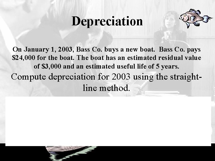 Depreciation On January 1, 2003, Bass Co. buys a new boat. Bass Co. pays