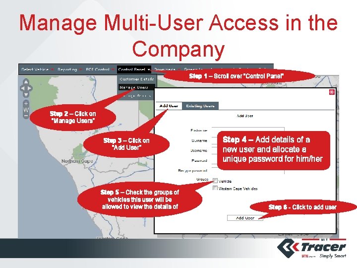 Manage Multi-User Access in the Company Step 1 – Scroll over “Control Panel” Step