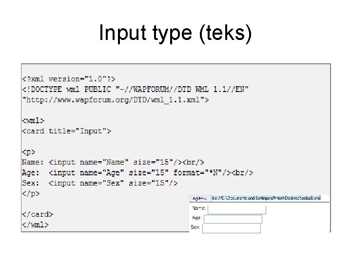 Input type (teks) 