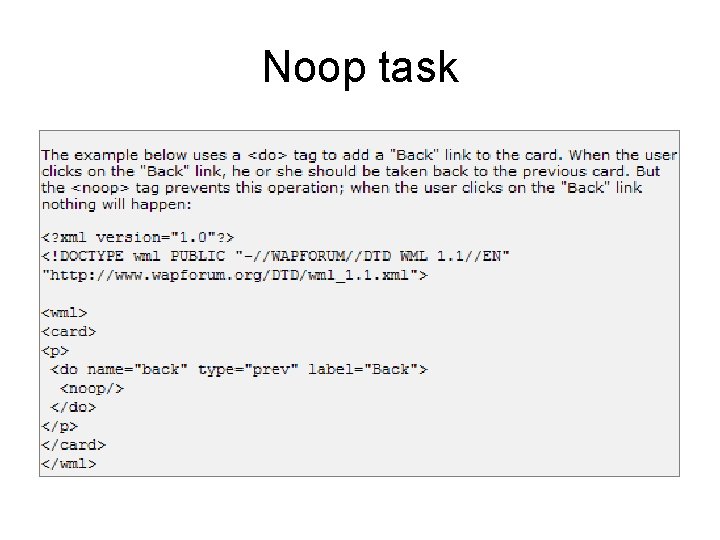 Noop task 