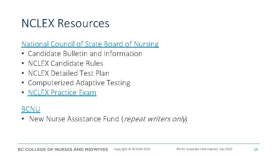 NCLEX Resources National Council of State Board of Nursing • Candidate Bulletin and Information