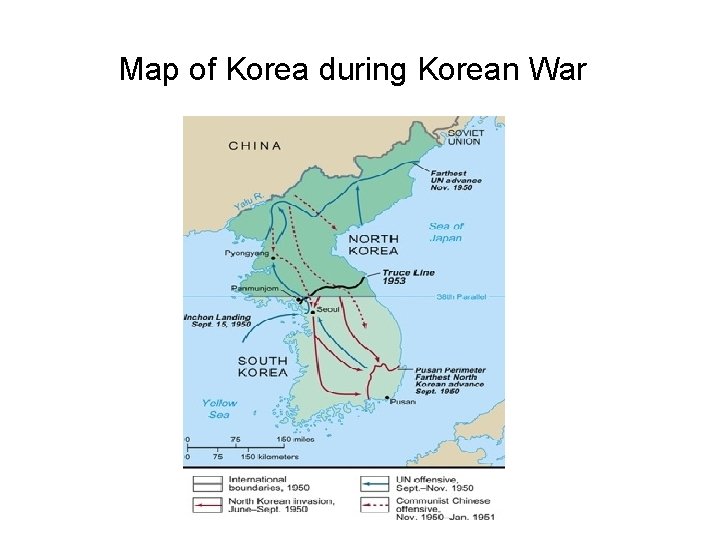 Map of Korea during Korean War 