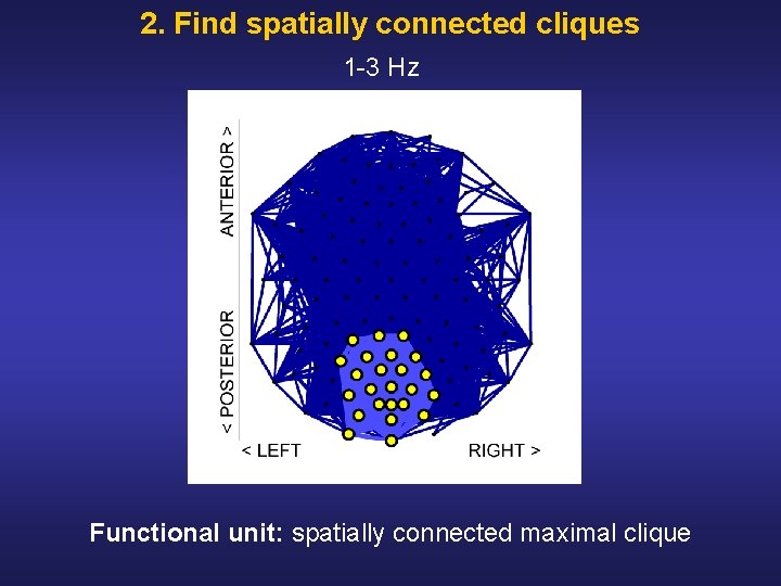 2. Find spatially connected cliques 1 3 Hz Functional unit: spatially connected maximal clique 2. Find spatially connected cliques 1 3 Hz Functional unit: spatially connected maximal clique