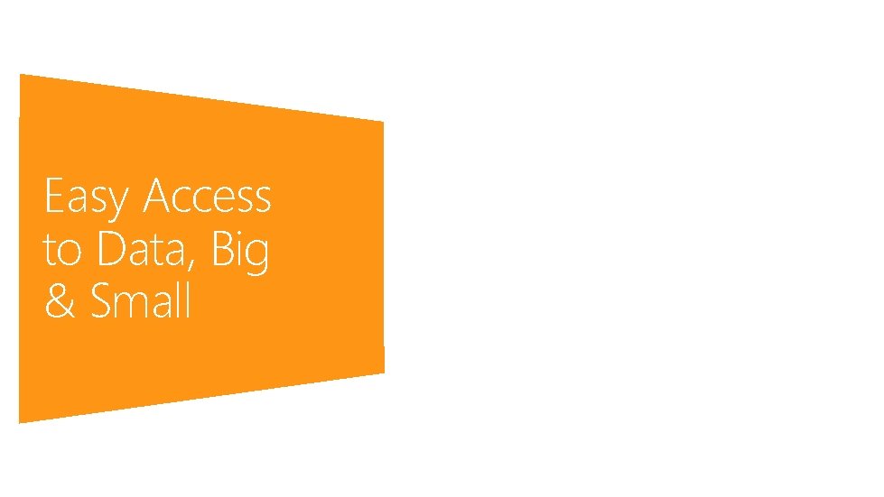 Easy Access to Data, Big & Small 