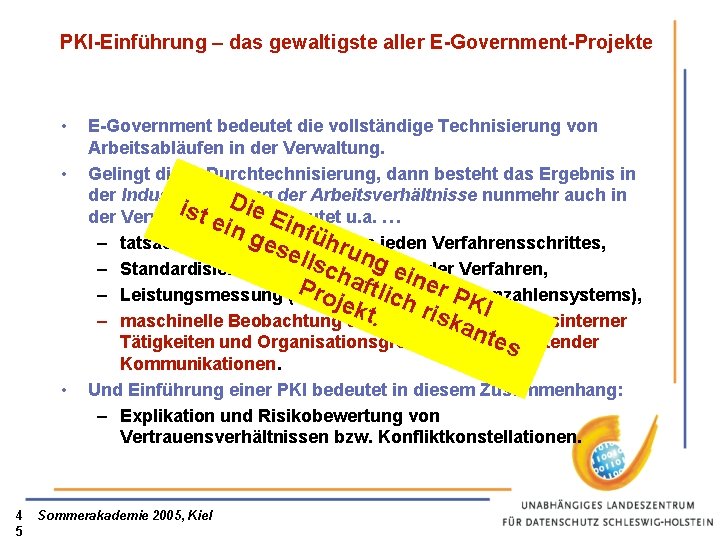 PKI-Einführung – das gewaltigste aller E-Government-Projekte • • • 4 5 E-Government bedeutet die