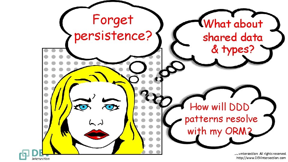 Forget persistence? What about shared data & types? How will DDD patterns resolve with
