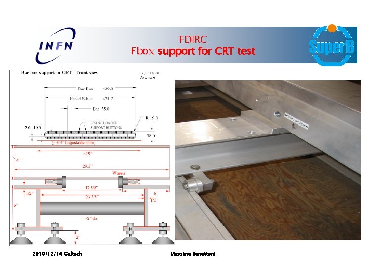 FDIRC Fbox support for CRT test 2010/12/14 Caltech Massimo Benettoni 