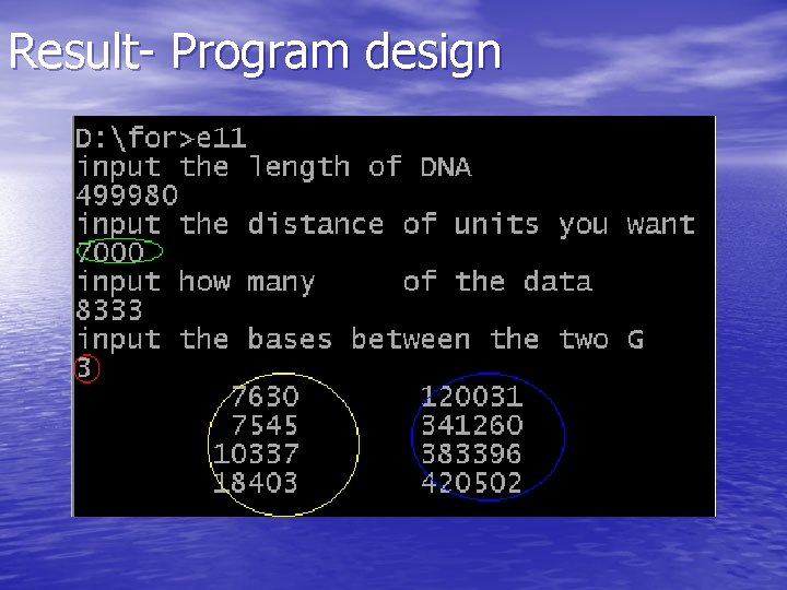 Result- Program design 