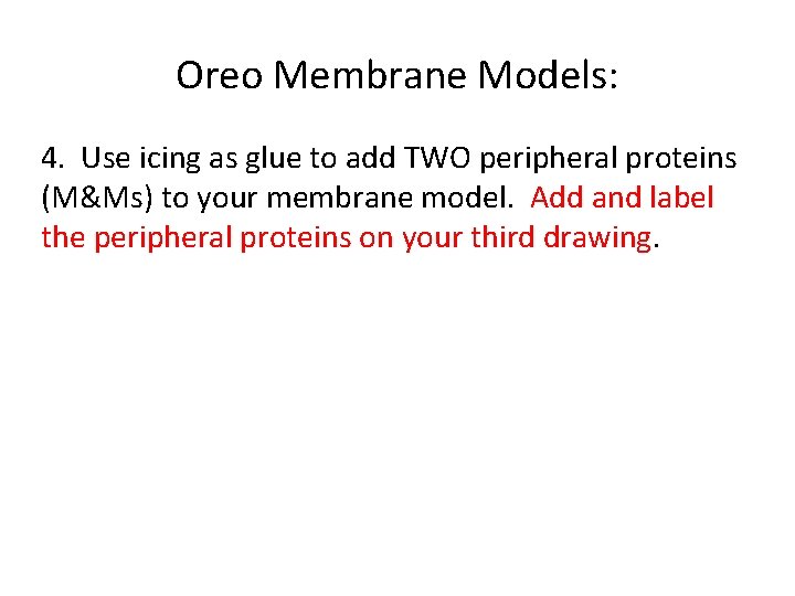 Oreo Membrane Models 1 Sketch and describe how