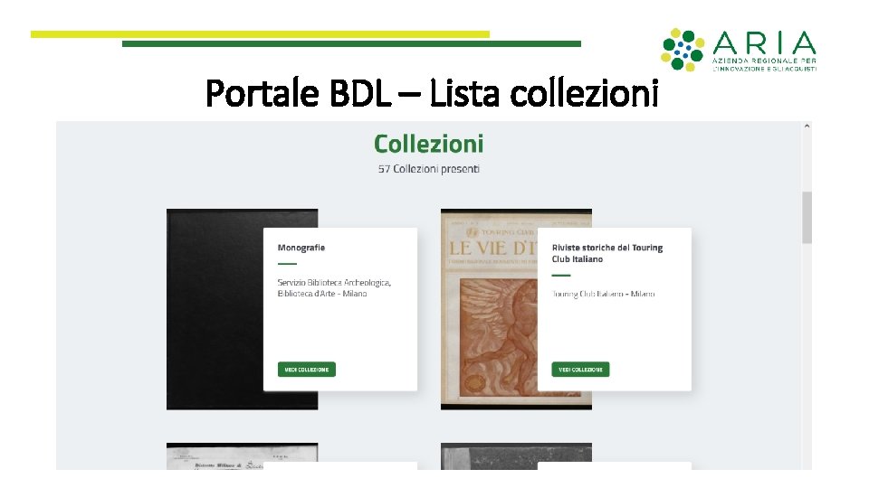 Portale BDL – Lista collezioni 