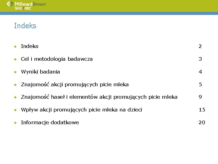 Indeks ● Indeks 2 ● Cel i metodologia badawcza 3 ● Wyniki badania 4