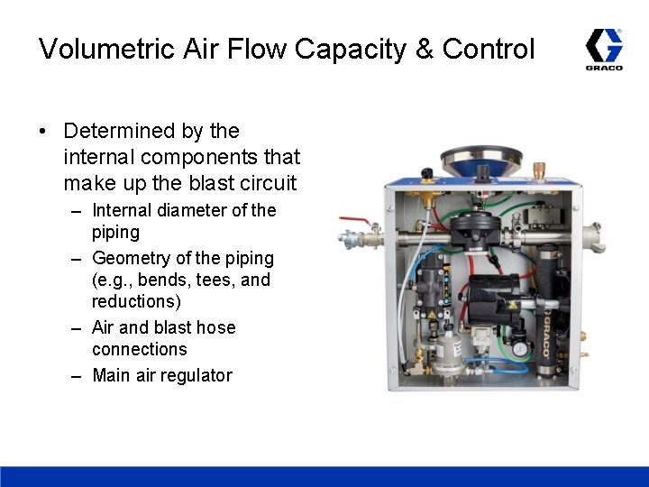 Volumetric Air Flow Capacity & Control • Determined by the internal components that make