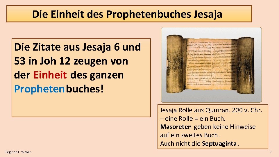 Die Einheit des Prophetenbuches Jesaja Die Zitate aus Jesaja 6 und 53 in Joh