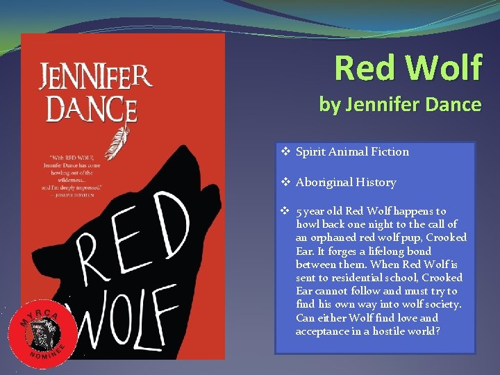 Red Wolf by Jennifer Dance v Spirit Animal Fiction v Aboriginal History v 5