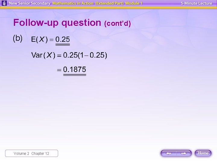 Follow-up question (cont’d) (b) Volume 2 Chapter 12 Follow-up question (cont’d) (b) Volume 2 Chapter 12