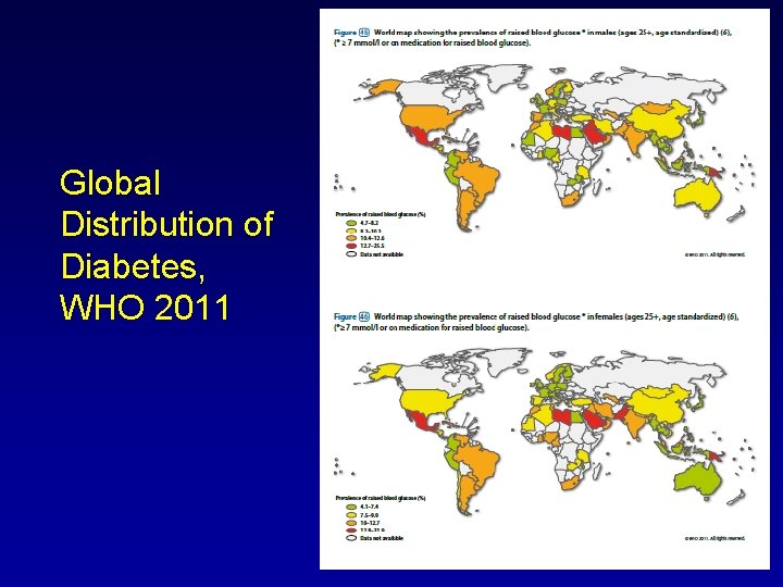 Global Distribution of Diabetes, WHO 2011 