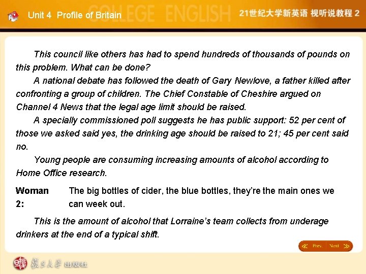 Unit 4 Profile of Britain This council like others had to spend hundreds of