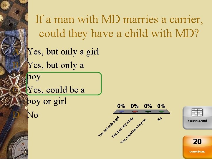 If a man with MD marries a carrier, could they have a child with