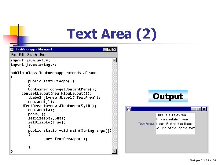 Text Area (2) Output Swing – 1 / 21 of 34 Text Area (2) Output Swing – 1 / 21 of 34