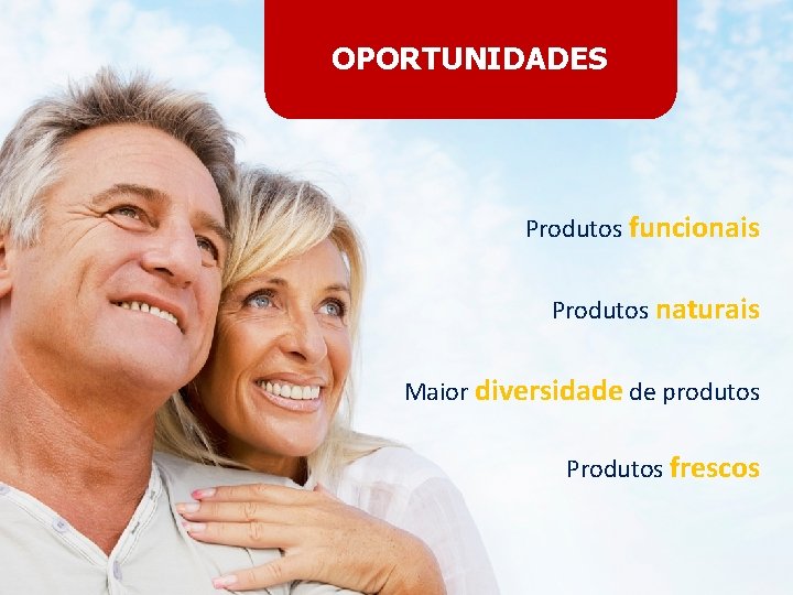 OPORTUNIDADES Produtos funcionais Produtos naturais Maior diversidade de produtos Produtos frescos 