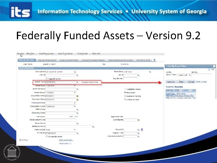 Federally Funded Assets – Version 9. 2 