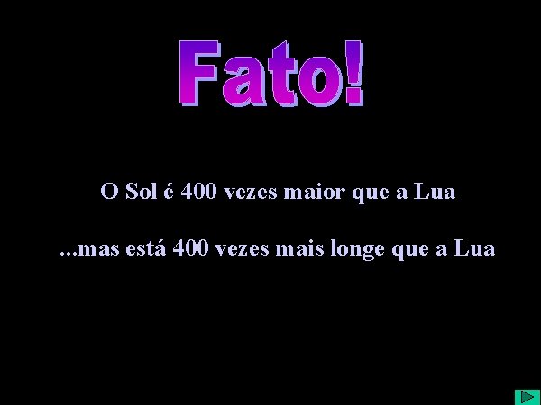 O Sol é 400 vezes maior que a Lua. . . mas está 400