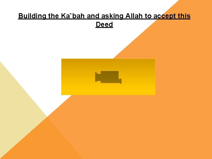 Building the Ka`bah and asking Allah to accept this Deed 