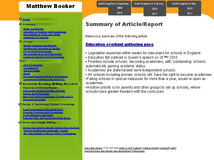 Matthew Booker Home Numeracy - Maths Qualification - Operation on Numbers and Percentages -