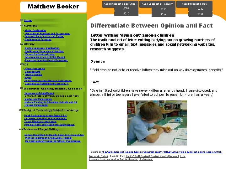 Matthew Booker Home Numeracy - Maths Qualification - Operation on Numbers and Percentages -