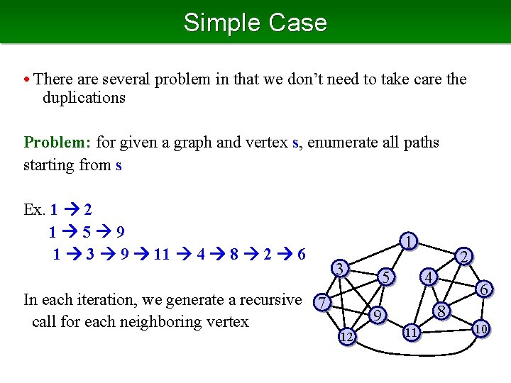 Simple Case • There are several problem in that we don’t need to take