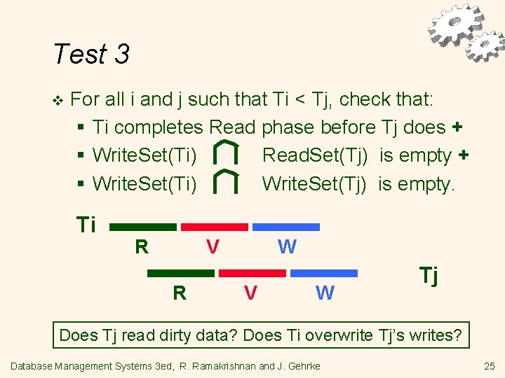 Test 3 v For all i and j such that Ti < Tj, check