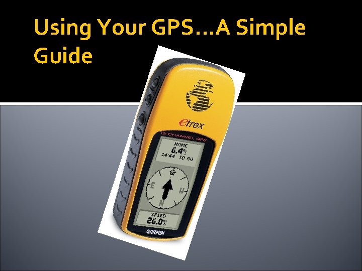 Using Your GPS…A Simple Guide 