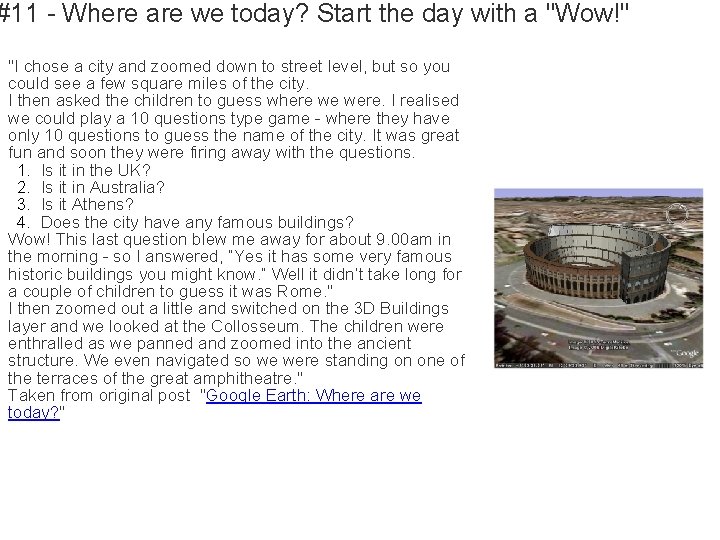 #11 - Where are we today? Start the day with a "Wow!" "I chose