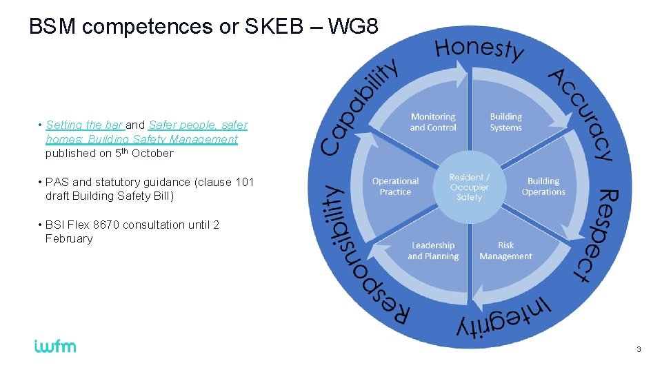 BSM competences or SKEB – WG 8 • Setting the bar and Safer people,
