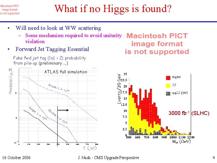 What if no Higgs is found? • Will need to look at WW scattering