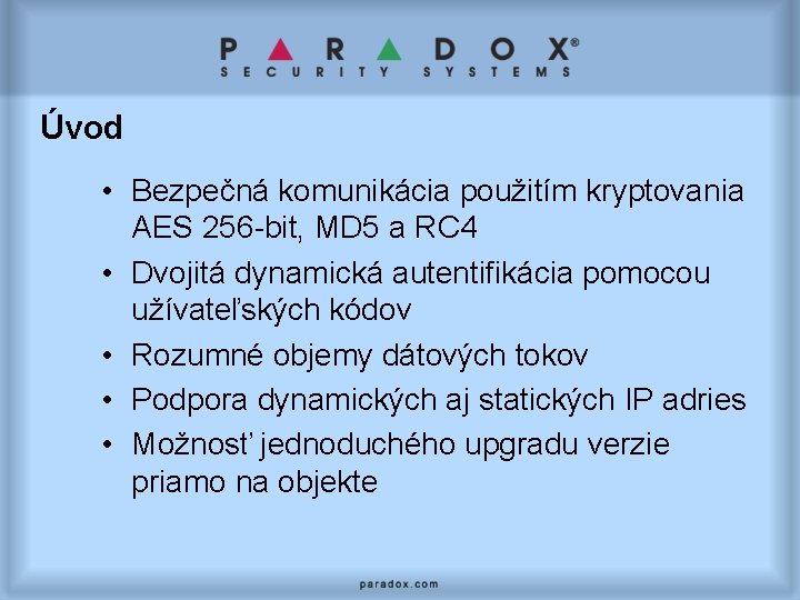 Úvod • Bezpečná komunikácia použitím kryptovania AES 256 -bit, MD 5 a RC 4