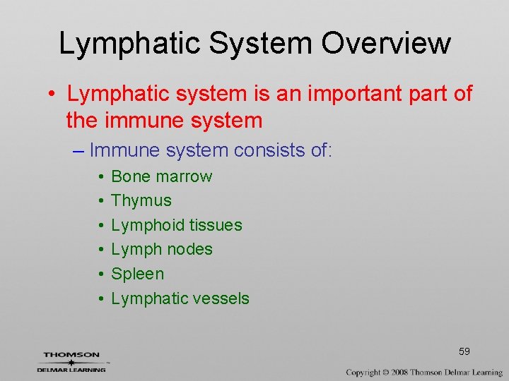 Lymphatic System Overview • Lymphatic system is an important part of the immune system