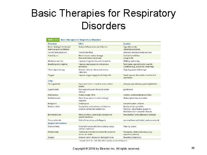 Basic Therapies for Respiratory Disorders Copyright © 2019 by Elsevier Inc. All rights reserved.