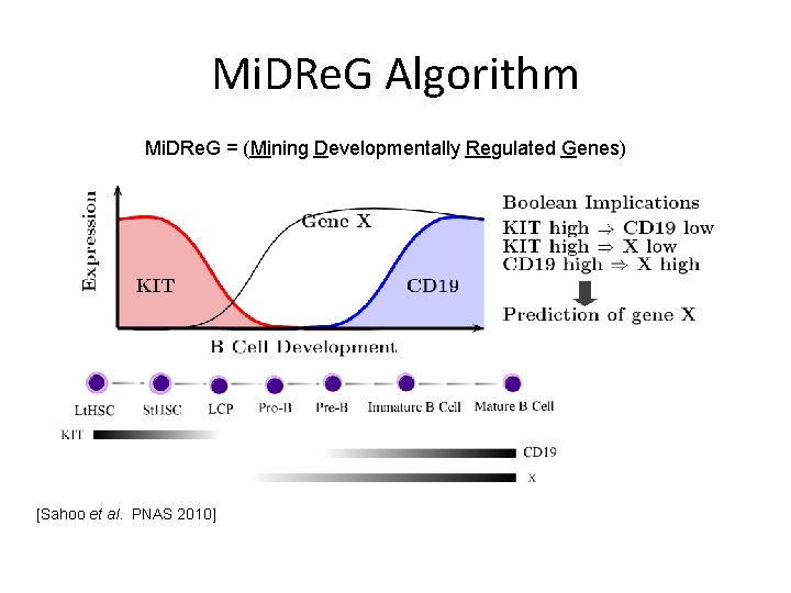 Mi. DRe. G Algorithm Mi. DRe. G = (Mining Developmentally Regulated Genes) [Sahoo et