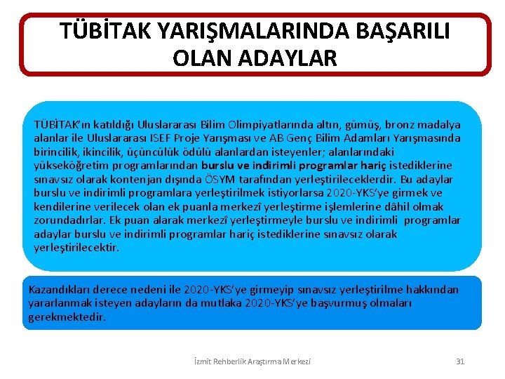 TÜBİTAK YARIŞMALARINDA BAŞARILI OLAN ADAYLAR TÜBİTAK’ın katıldığı Uluslararası Bilim Olimpiyatlarında altın, gümüş, bronz madalya