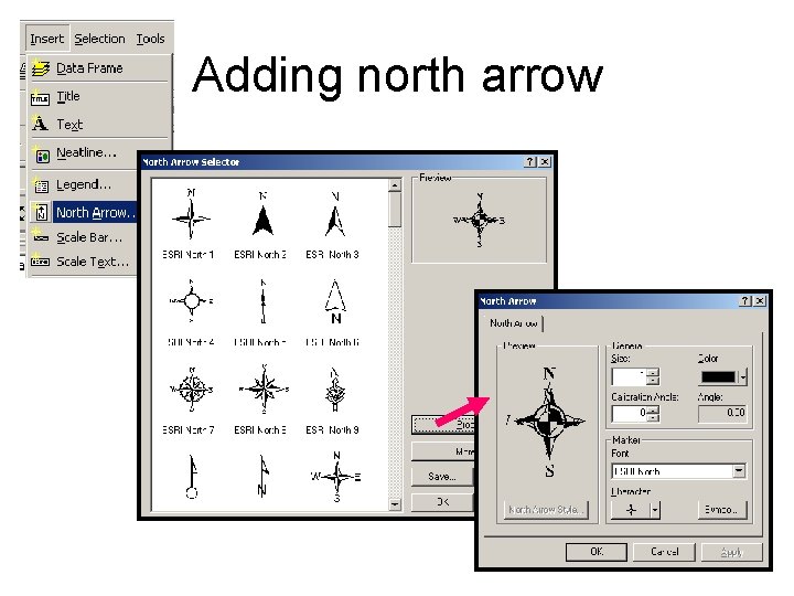 Adding north arrow Adding north arrow
