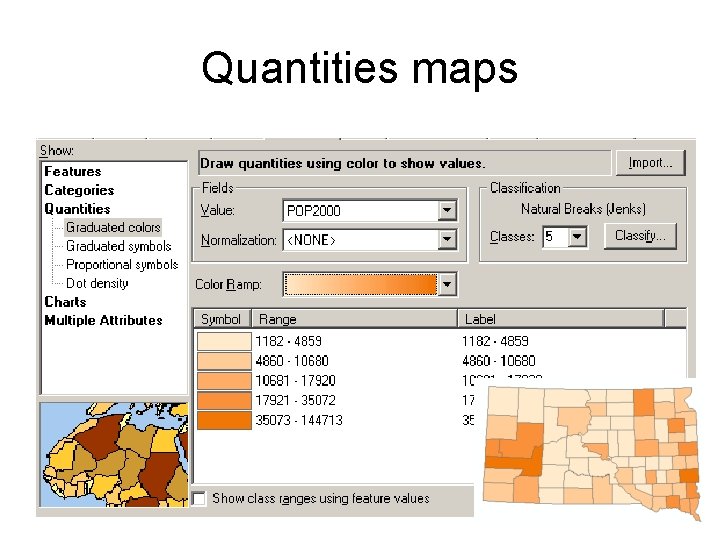 Quantities maps Quantities maps